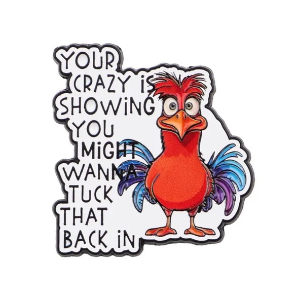 Jewelry - Pin Colorful Cartoon Rooster Pin Brooch NEW Funny